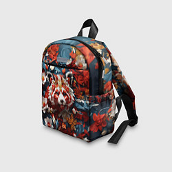 Детский рюкзак Красная панда в цветах, цвет: 3D-принт — фото 2