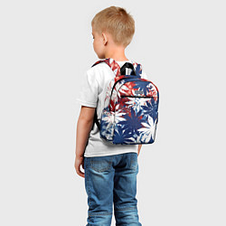 Детский рюкзак Цветы в цветах флага РФ, цвет: 3D-принт — фото 2