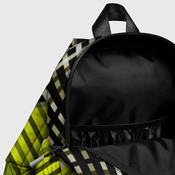 Детский рюкзак Косые черно-белые полосы на оливковом фоне, цвет: 3D-принт — фото 2
