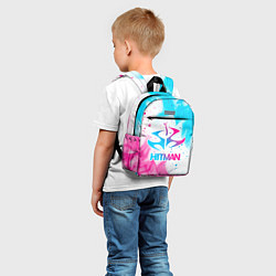 Детский рюкзак Hitman neon gradient style, цвет: 3D-принт — фото 2