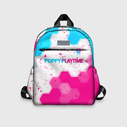 Детский рюкзак Poppy Playtime neon gradient style: символ сверху, цвет: 3D-принт