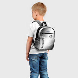 Детский рюкзак Watch Dogs glitch на светлом фоне: надпись, символ, цвет: 3D-принт — фото 2