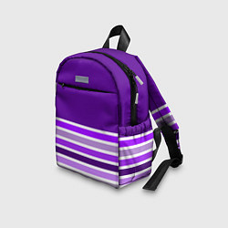 Детский рюкзак Строгий фиолетовый полосатый, цвет: 3D-принт — фото 2