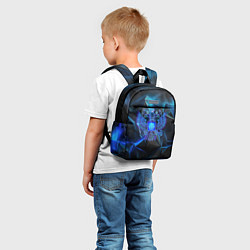 Детский рюкзак Неоновый синий герб РФ, цвет: 3D-принт — фото 2