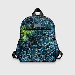 Детский рюкзак Мозаичный узор в синих и зеленых тонах, цвет: 3D-принт