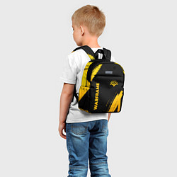 Детский рюкзак Warframe - gold gradient: надпись, символ, цвет: 3D-принт — фото 2
