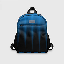Детский рюкзак Сине-черный градиент в полоску, цвет: 3D-принт