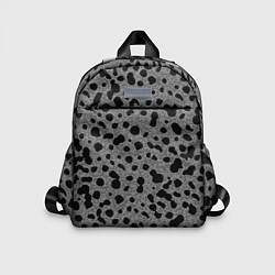 Детский рюкзак Пятнистый чёрно-серый, цвет: 3D-принт