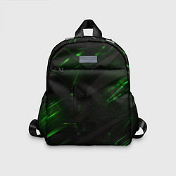 Детский рюкзак Dark black green abstract, цвет: 3D-принт