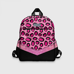 Детский рюкзак Розовый леопард и блестки принт, цвет: 3D-принт