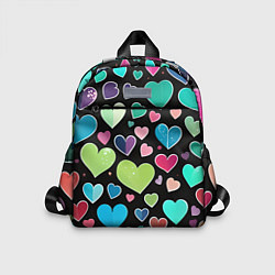 Детский рюкзак Сердечный принт - нейросеть, цвет: 3D-принт