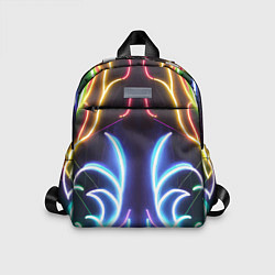 Детский рюкзак Зеркальный неоновый паттерн - нейросеть, цвет: 3D-принт
