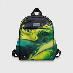 Детский рюкзак Жидкая текущая зеленая краска