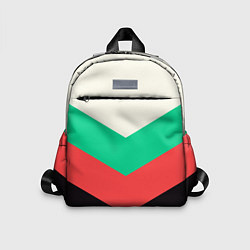 Детский рюкзак Ломаные линии красно-зелёный, цвет: 3D-принт