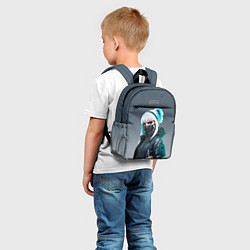 Детский рюкзак Крутая чувиха в маске - киберпанк, цвет: 3D-принт — фото 2