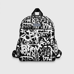 Детский рюкзак Граффити черно-белый паттерн, цвет: 3D-принт
