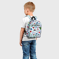 Детский рюкзак Елочный узор с новогодними атрибутами, цвет: 3D-принт — фото 2