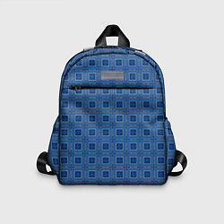Детский рюкзак Клетчатый серо-синий, цвет: 3D-принт