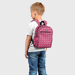Детский рюкзак Розовый клетчатый паттерн, цвет: 3D-принт — фото 2