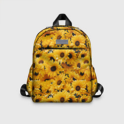 Детский рюкзак Желтые объемные цветы от нейросети, цвет: 3D-принт