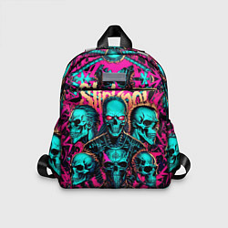 Детский рюкзак Slipknot на фоне рок черепов, цвет: 3D-принт