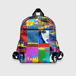 Детский рюкзак Лоскутное одеяло - поп-арт, цвет: 3D-принт