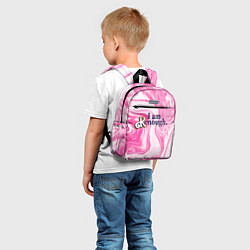 Детский рюкзак I am kenough - розовые разводы краски, цвет: 3D-принт — фото 2