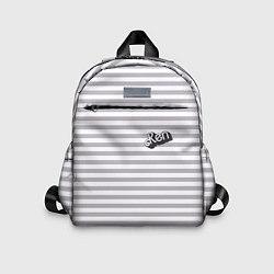 Детский рюкзак Кен - серые и белые полосы, цвет: 3D-принт