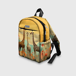 Детский рюкзак Три жирафа в стиле фолк-арт, цвет: 3D-принт — фото 2