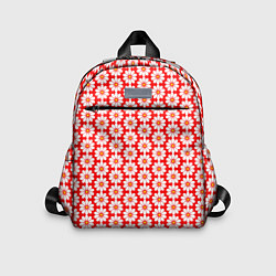 Детский рюкзак Белые ромашки на красном
