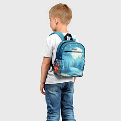 Детский рюкзак Новогодний пейзаж природа, цвет: 3D-принт — фото 2