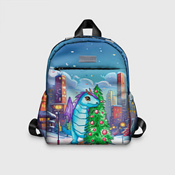 Детский рюкзак Дракон у новогодней елки, цвет: 3D-принт