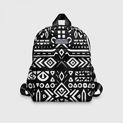 Детский рюкзак Черно-белый абстрактный паттерн, цвет: 3D-принт