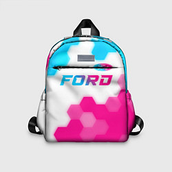 Детский рюкзак Ford neon gradient style посередине, цвет: 3D-принт