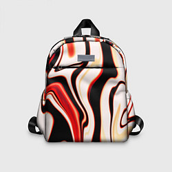 Детский рюкзак Абстракция разлитые краски бежевый красный и чёрны, цвет: 3D-принт