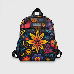 Детский рюкзак Растительный узор в латино-американском стиле, цвет: 3D-принт