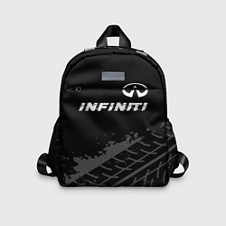 Детский рюкзак Infiniti speed на темном фоне со следами шин посер, цвет: 3D-принт