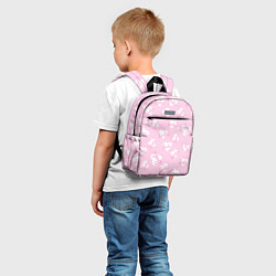 Детский рюкзак Барби: белые сердца на розовом паттерн, цвет: 3D-принт — фото 2