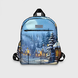 Детский рюкзак Новогодний зимний городок, цвет: 3D-принт