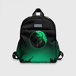 Детский рюкзак Неоновая зеленая луна, цвет: 3D-принт
