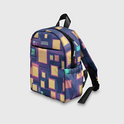 Детский рюкзак Разноцветные ретро квадраты, цвет: 3D-принт — фото 2