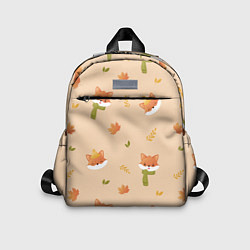 Детский рюкзак Лисички с листьями, цвет: 3D-принт
