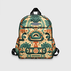 Детский рюкзак Абстрактный узор в мексиканском фолк-арт стиле, цвет: 3D-принт