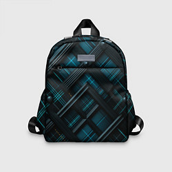 Детский рюкзак Тёмно-синяя диагональная клетка в шотландском стил, цвет: 3D-принт