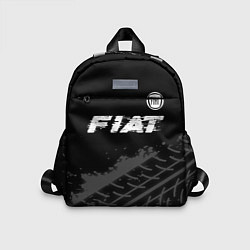 Детский рюкзак Fiat speed на темном фоне со следами шин посередин, цвет: 3D-принт