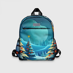 Детский рюкзак Новогодние елки в снегу, цвет: 3D-принт
