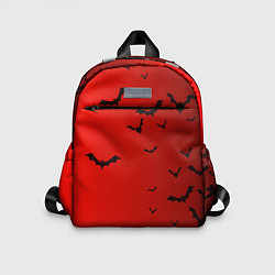 Детский рюкзак Летучие мыши на красном фоне, цвет: 3D-принт