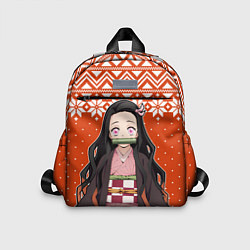 Детский рюкзак Незуко комадо свитер новогодний, цвет: 3D-принт