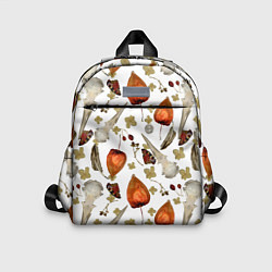 Детский рюкзак Череп и физалис паттерн, цвет: 3D-принт