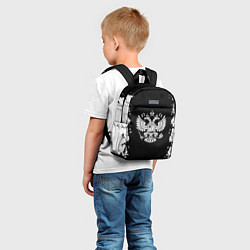 Детский рюкзак Герб РФ белые краски, цвет: 3D-принт — фото 2